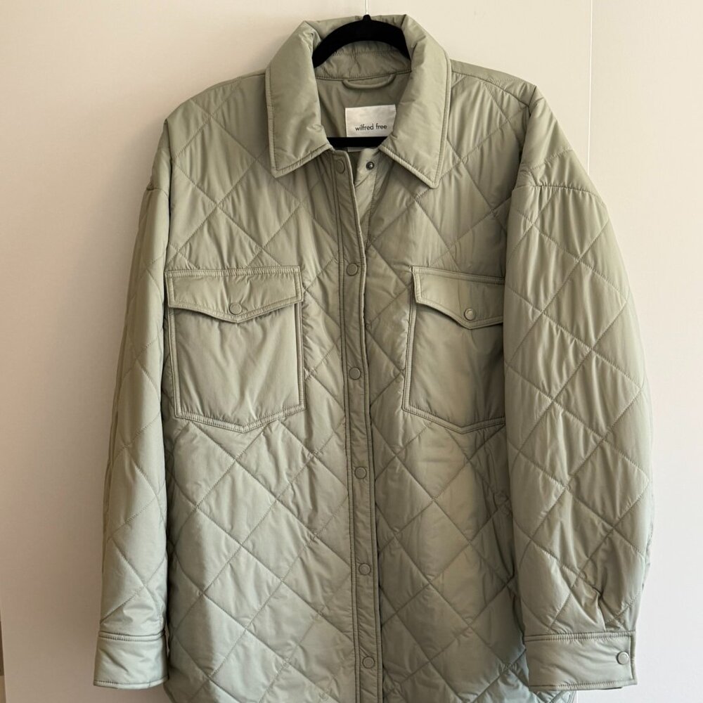 Size XL Aritzia Wilfred Free Ganna Insulated Shirt Jacket - Dry Basil Green